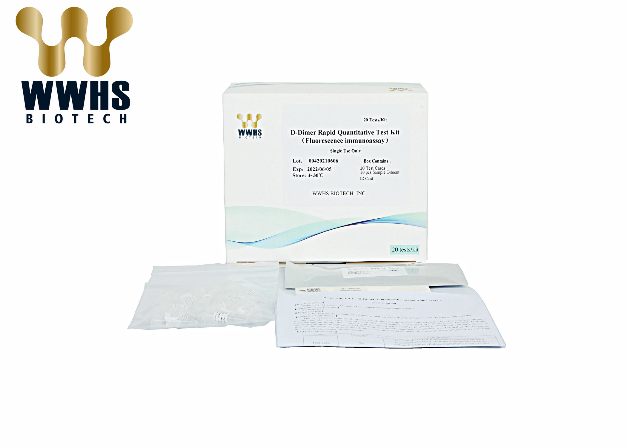 WWHS Cardiac Testing Kit IFA Colloidal Gold IVD DDimer Diagnostic