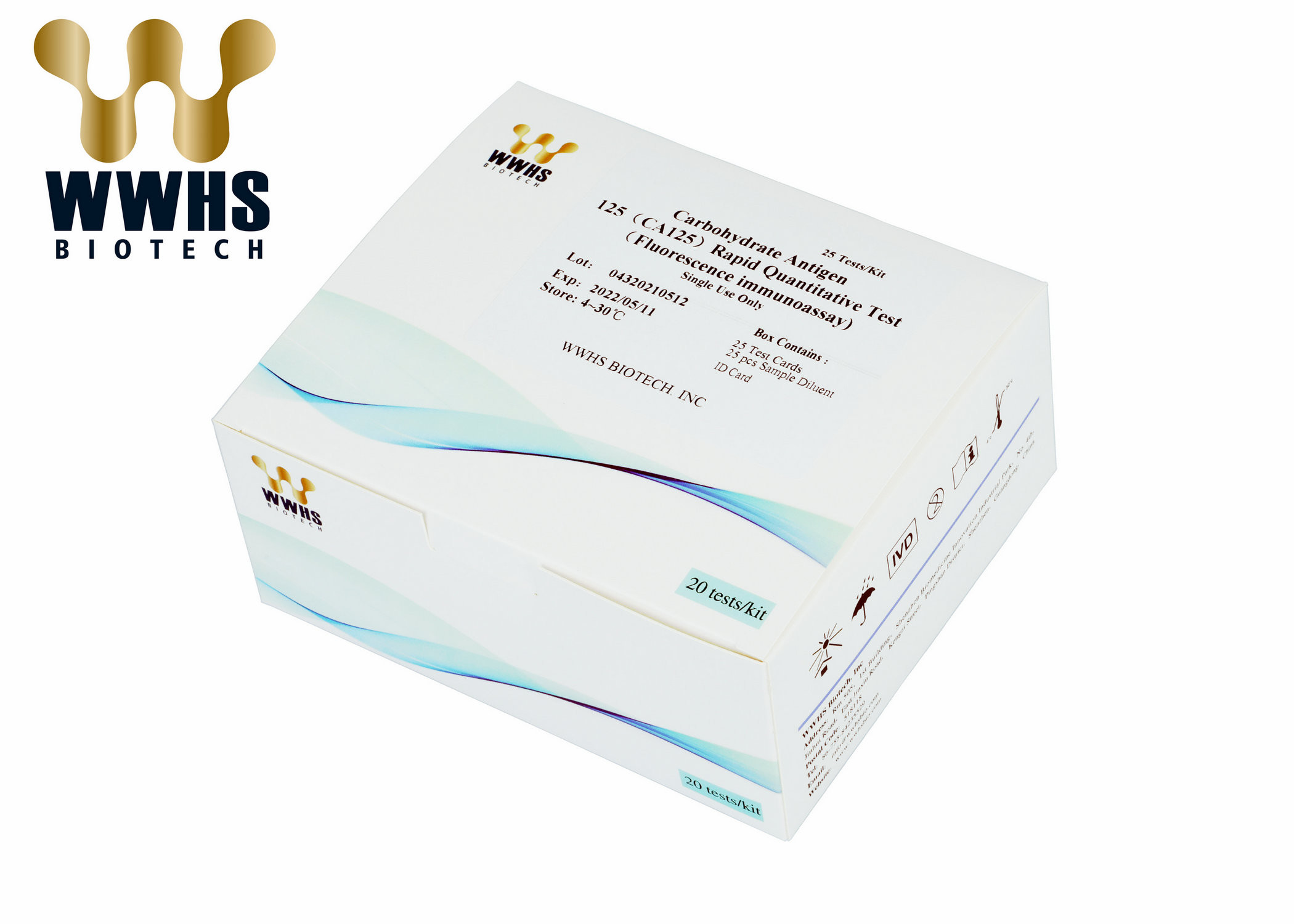 25 Tests/kit CE Approval CA125 Rapid Test Kit 20T WWHS FIA POCT Assay